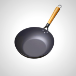 Cast Iron Wok with Flat Bottom for Even Heating