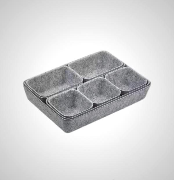 8-Piece Felt Drawer Organizer Set - Soft Storage for Small Items