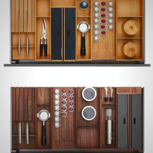 Higold Pull-Out Drawer Basket with Solid Wood Organizers - Premium Kitchen Storage Solution