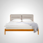 Freja Queen Bed Frame - Brown Upholstered Bed with Headboard