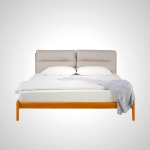 Freja Queen Bed Frame - Brown Upholstered Bed with Headboard