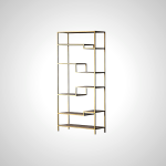 Estelle Bookcase - Modern Chrome Steel Geometric Design