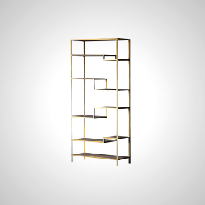 Estelle Bookcase - Modern Chrome Steel Geometric Design