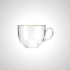 Elegant Gold Rimmed Glass Coffee Cup - Stylish & Durable