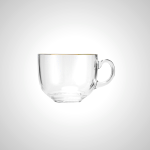 Elegant Gold Rimmed Glass Coffee Cup - Stylish & Durable