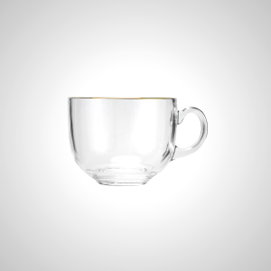Elegant Gold Rimmed Glass Coffee Cup - Stylish & Durable