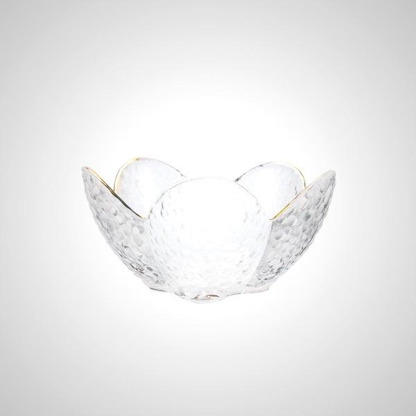 Elegant Gold Rimmed Floral Dessert Bowl for Everyday Use & Special Occasions