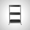 3 Tier Collapsible Trolley - Black/White