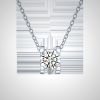 4 Prong Solitaire Diamond Pendant Necklace in White Gold