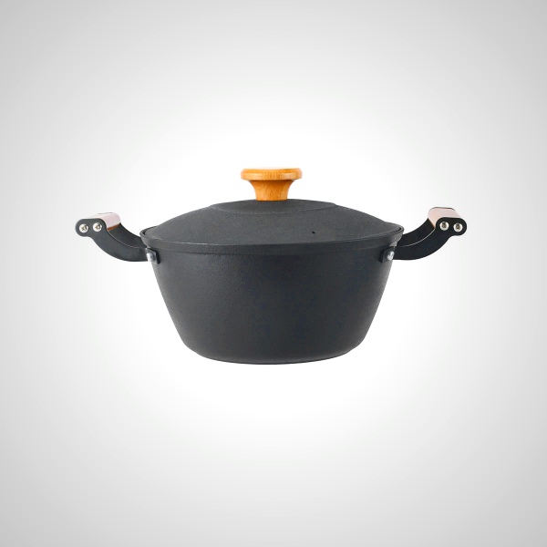 Cast Iron Stew Pot with Lid - Heavyweight for Even Heat Distribution