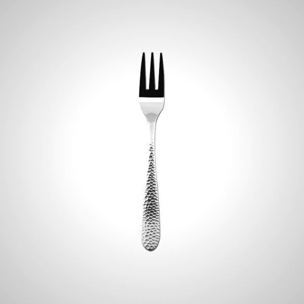 Elegant Hammered Stainless Steel Dessert Fork for Fine Dining