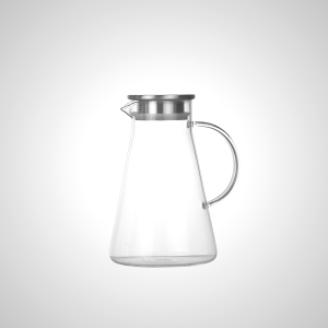 Glass Water Pitcher with Lid - Clear Borosilicate Glass