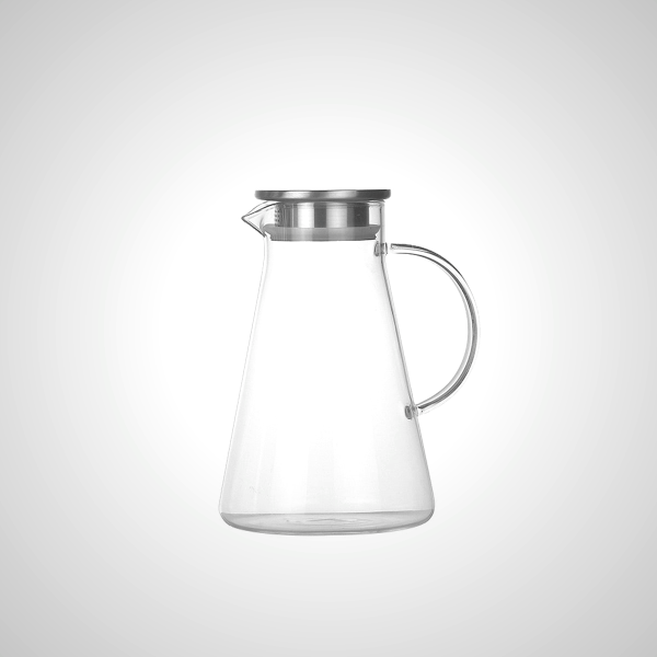 Glass Water Pitcher with Lid - Clear Borosilicate Glass
