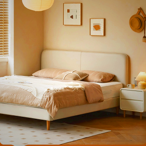 Anna Bed Frame with Wide Headboard | Beige & Grey Options