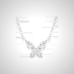 Butterfly Diamond Pendant Necklace - Elegant & Sparkling