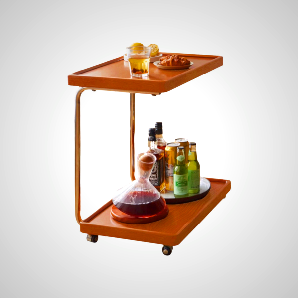 Arlo Bar Cart - Stylish Wooden Serving Cart with Wheels