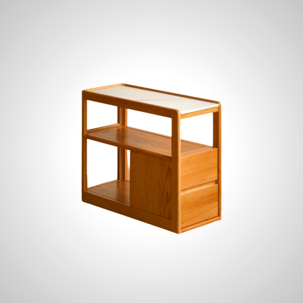 Carly Side Table with Hidden Storage and Wheels