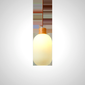 Glass Lantern Pendant Lamp with Cream Shade