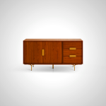 Carlo Sideboard - Mid-Century Modern Walnut Wood Storage Cabinet