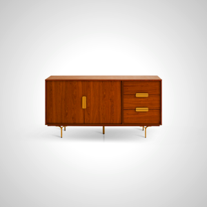 Carlo Sideboard - Mid-Century Modern Walnut Wood Storage Cabinet