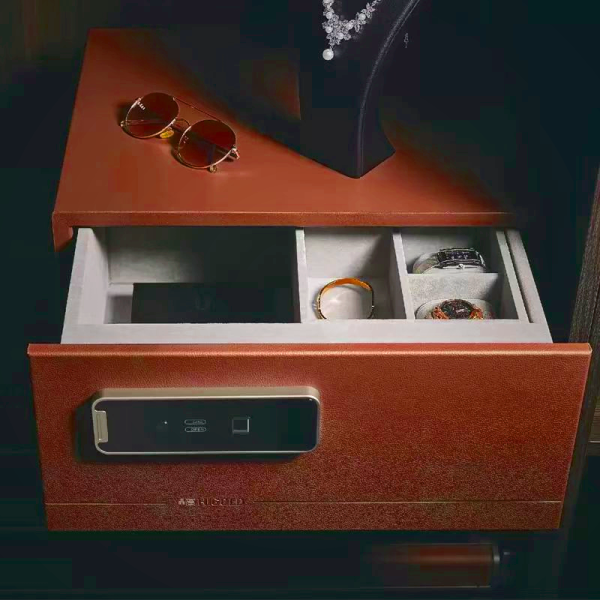 Higold Steel Safe Box Brown Finish with Secure Drawer