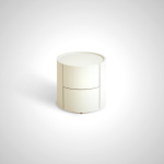 Aurora Bedside Table - Modern White Cylinder Design