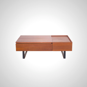 Hudson Coffee Table - Modern Walnut Wood Design with Sliding Storage