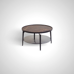 Celeste Coffee Table - Black Marble Effect with Glass Shelf