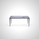 Arcadia Dining Table with Marble Effect Top and Black Tapered Legs