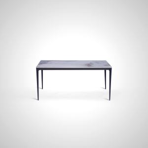 Arcadia Dining Table with Marble Effect Top and Black Tapered Legs