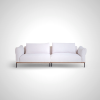Ardent 4 Seater Sofa - Modern White Fabric Design
