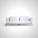 Ardent 4 Seater Sofa - Modern White Fabric Design