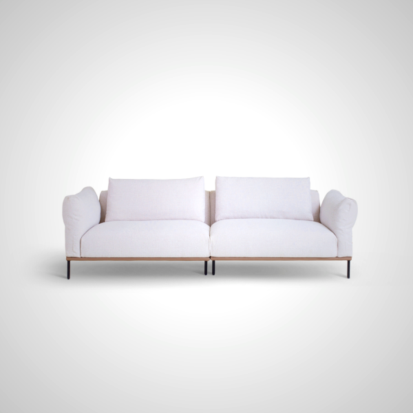 Ardent 4 Seater Sofa - Modern White Fabric Design