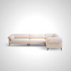 Ashleigh Sectional Sofa - Cream Upholstery & Black Metal Legs