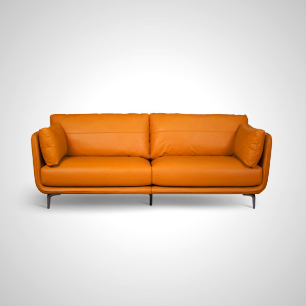 Ember 4 Seater Sofa with Caramel Leather Upholstery