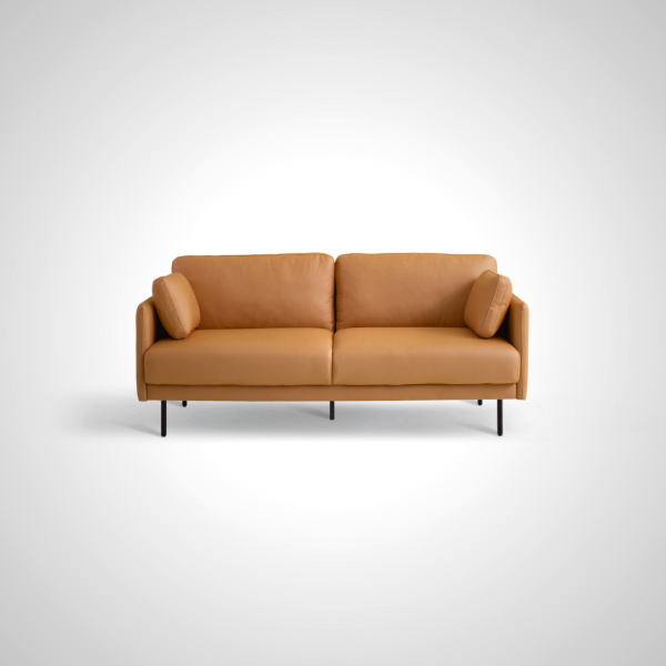Caden 3 Seater Sofa - Modern Caramel Leather Design