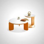 Akemi Solid Wood Sintered Stone Nesting Tables