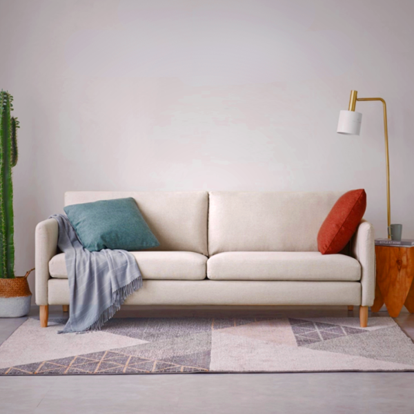 Alyssa 3 Seater Fabric Sofa - Modern Comfort for Small Spaces