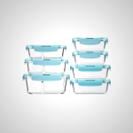 Glass Food Container Set - 7pc BPA-Free Meal Prep Containers