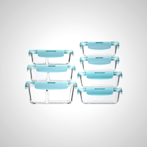 Glass Food Container Set - 7pc BPA-Free Meal Prep Containers