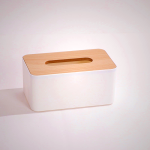 Bamboo Lid Tissue Box - Modern Storage for Any Room