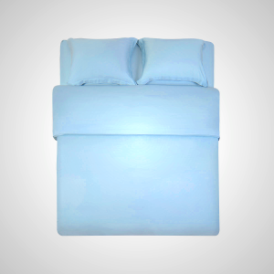 380TC Tencel Quilt Cover Set - Queen Size Blue Gold