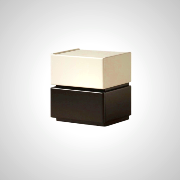 Domino Solid Wood Bedside Table - Black & White Modern Design