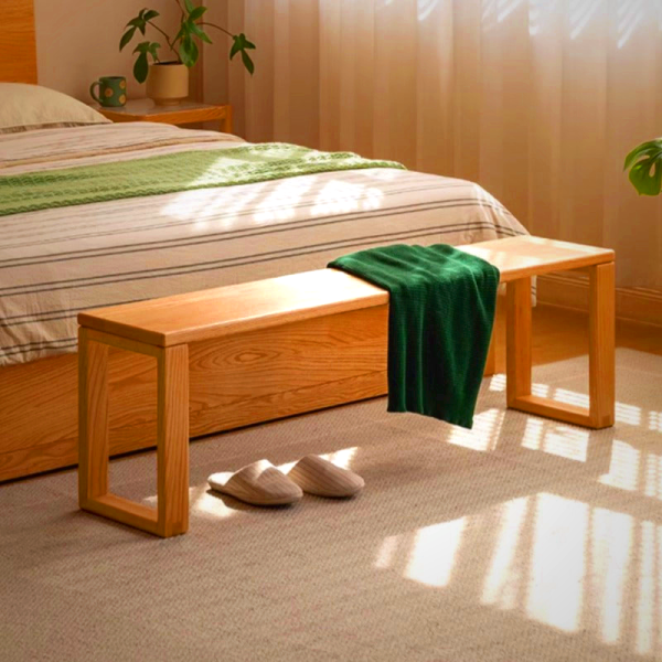 Atlas Solid Wood Dining Bench - Modern Oak Bench for Dining Room