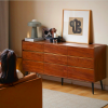 Enoch Walnut Wood Chest of Drawers - 160x40x77.5cm