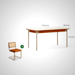 Bauhaus Sintered Stone Dining Set with Bench and Chairs