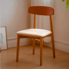 Elise Cherry Wood Dining Chair - Cream, Beige, White