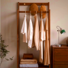 Asher Solid Wood Coat Rack with Shelf and Hooks