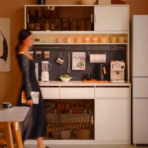 Holly Solid Wood Sideboard with Sintered Stone Top - Oak Dining Cabinet